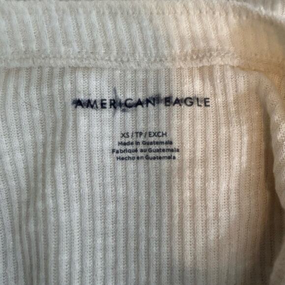AE American Eagle Cream Waffle Long Sleeve Henley Tee Size XS - Picture 9 of 12
